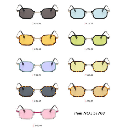 Tinted Lenses Fashion Small Geometric Frame Sunglasses