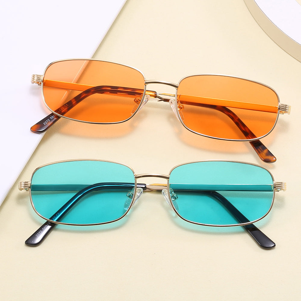 Retro Women Rectangle Shades Sunglasses