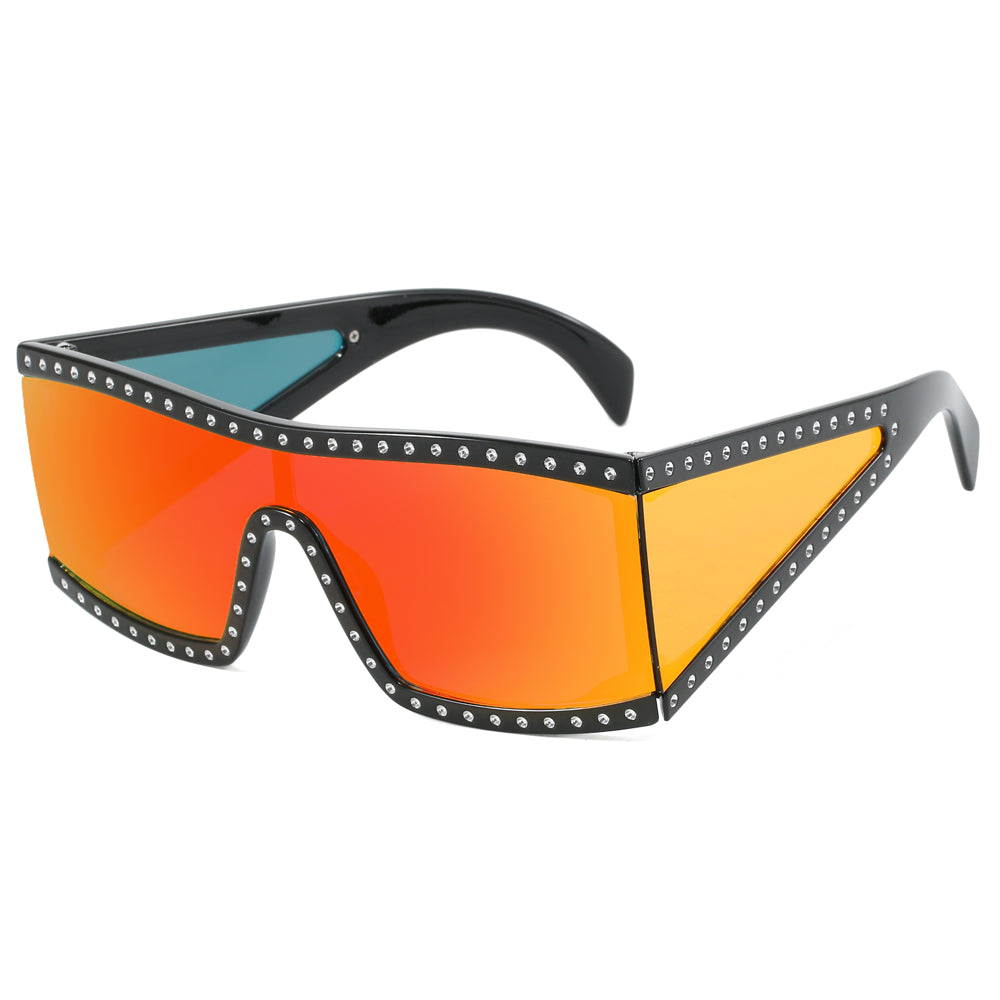 Oversize One Piece Lens Square UV400 Shades Sunglasses