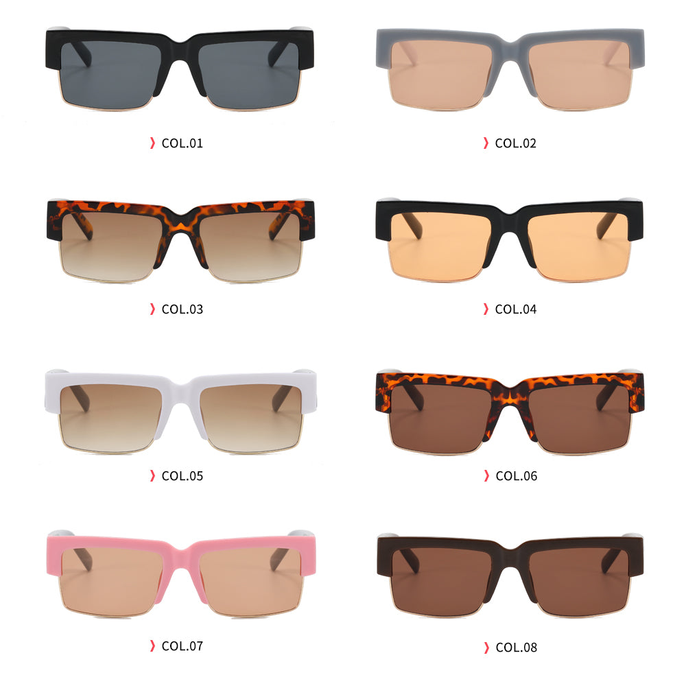Half Frame Square UV400 Shades Sunglasses