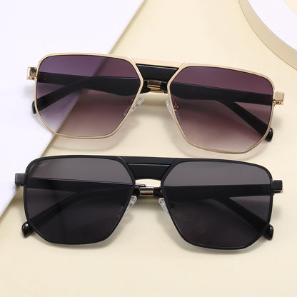 Men Oversized Luxury Shades Flat Top Square Sunglasses