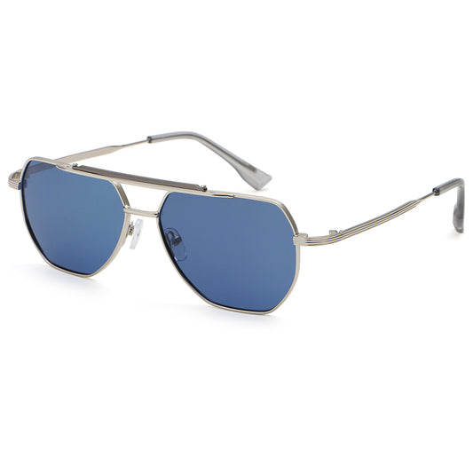 Retro Oversized Square Metal Frame Sunglasses