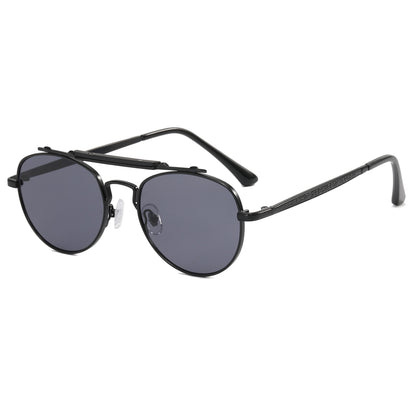 Flat Top Metal Frame Sunglasses