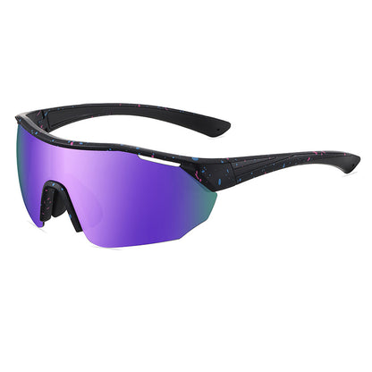 Half Rim Oversize Shield Polarized Sunglasses