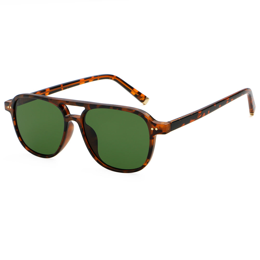 Retro Double Pilot High Quality Square Frame Sunglasses