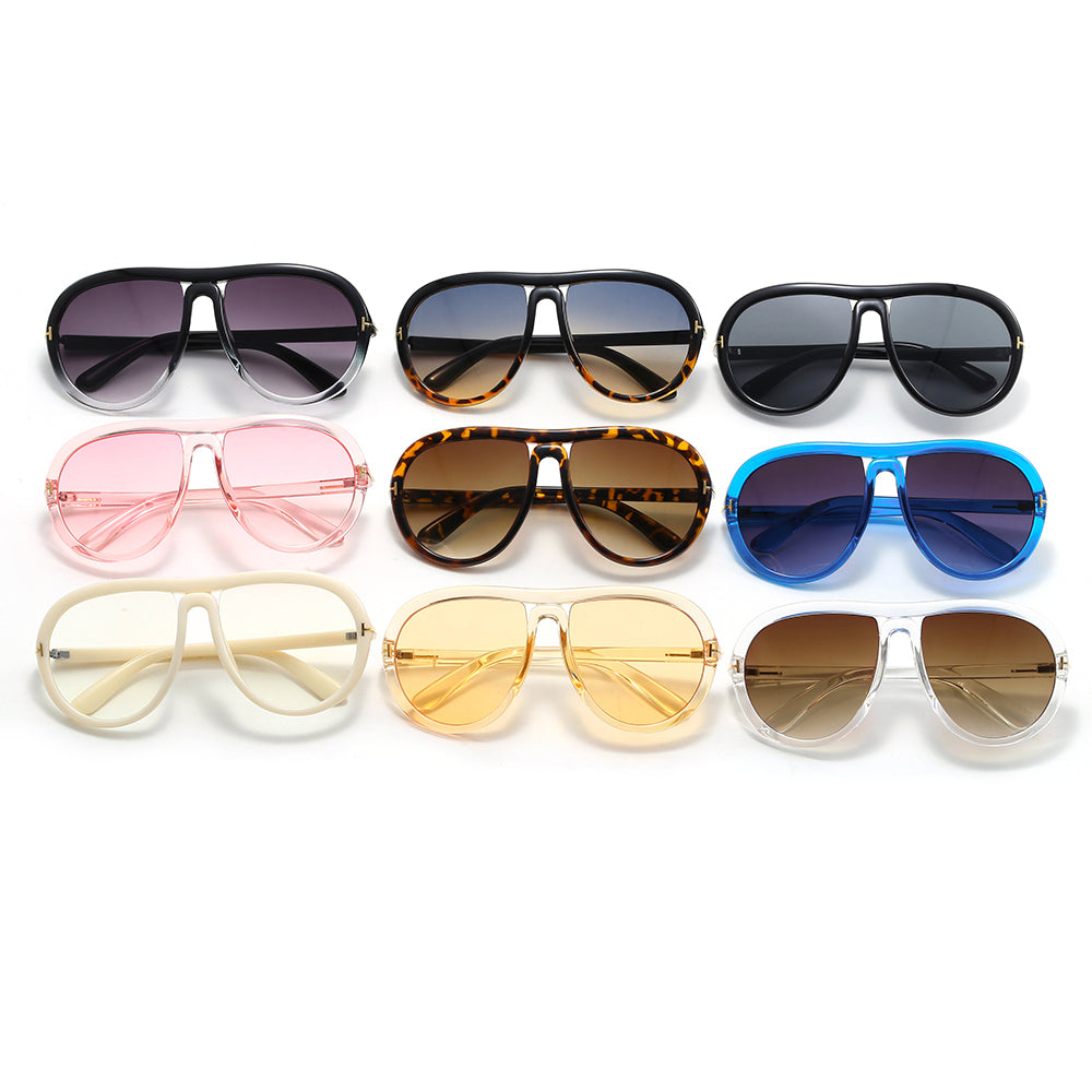 Retro Large Chunky Thick Flat Top Oversized Shades Sunglasses