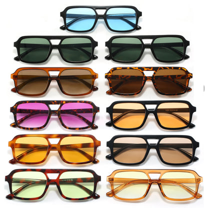 Trendy Rectangle Flat Top Shades Sunglasses