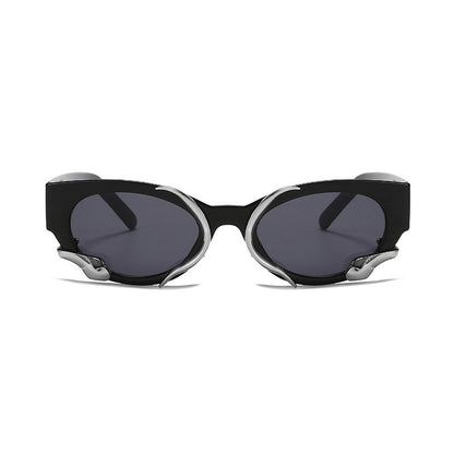 Snake Wrapped Cat Eye Oval Sunglasses