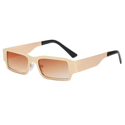 Metal Frame Small Rectangle Shades Sunglasses