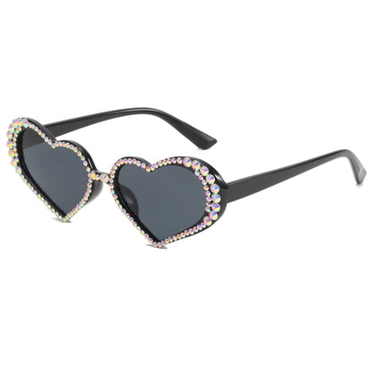 Rhinestone Lovely Cute Heart Shaped Sunglasses