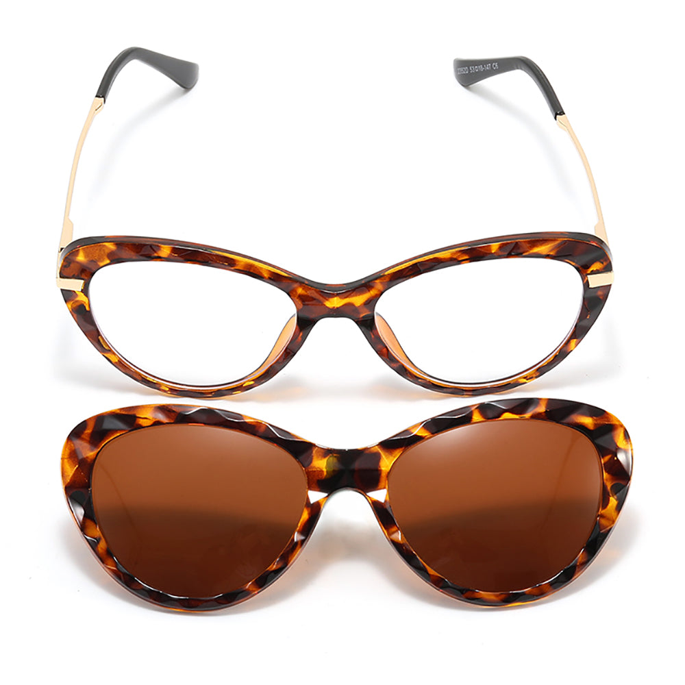 Cateye Light weight Blue light blocking Polarized Clip On Sunglasses