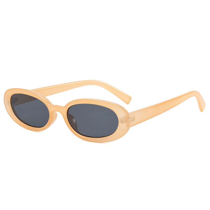 Retro Vintage Plastic Small Oval Sunglasses