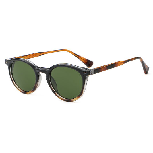 Retro Round Reinforced Wire-Core Temples Sunglasses