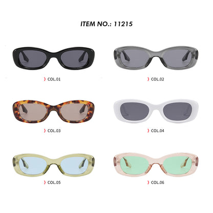 Retro Solid Plastic Small Rectangle Sunglasses