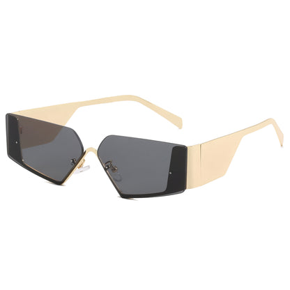Rimless Irregular Narrow Shades Sunglasses