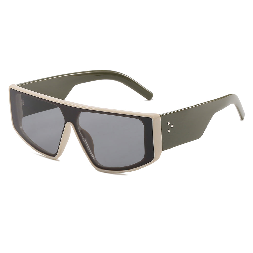 Flat Top Chic Chunky Rectangle Shades Sunglasses