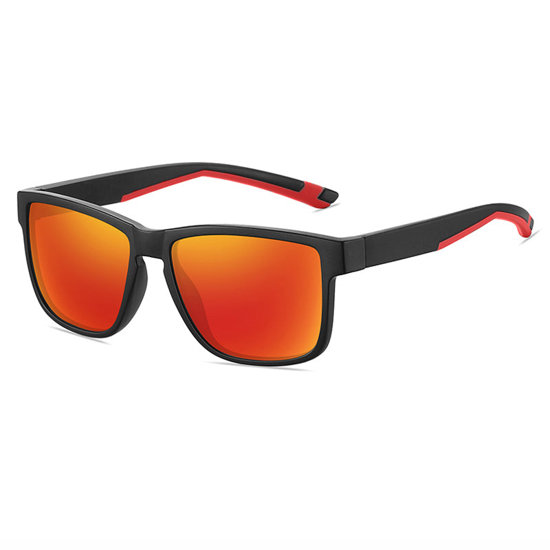 Vintage Square Chic Shield Mirrored Polarized Sporty Sunglasses