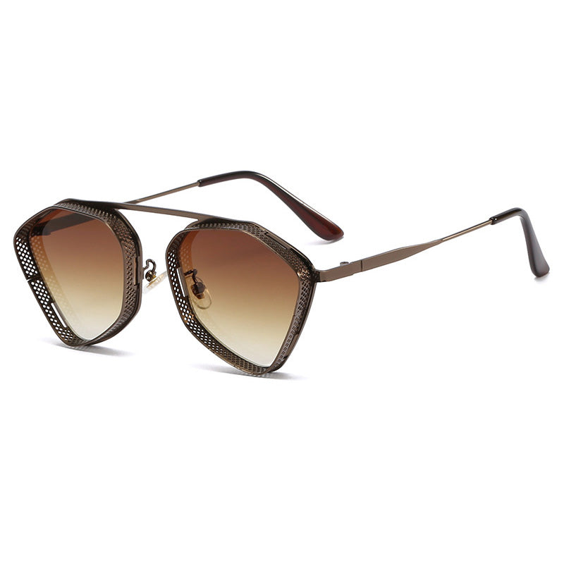 Vintage Metallic Steampunk Polygonal Sunglasses