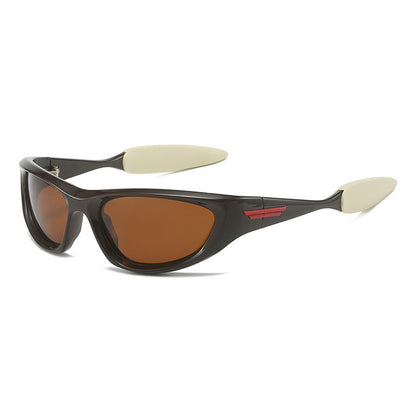 Y2K Wrap Around Sport Oval Cat Eye Sunglasses