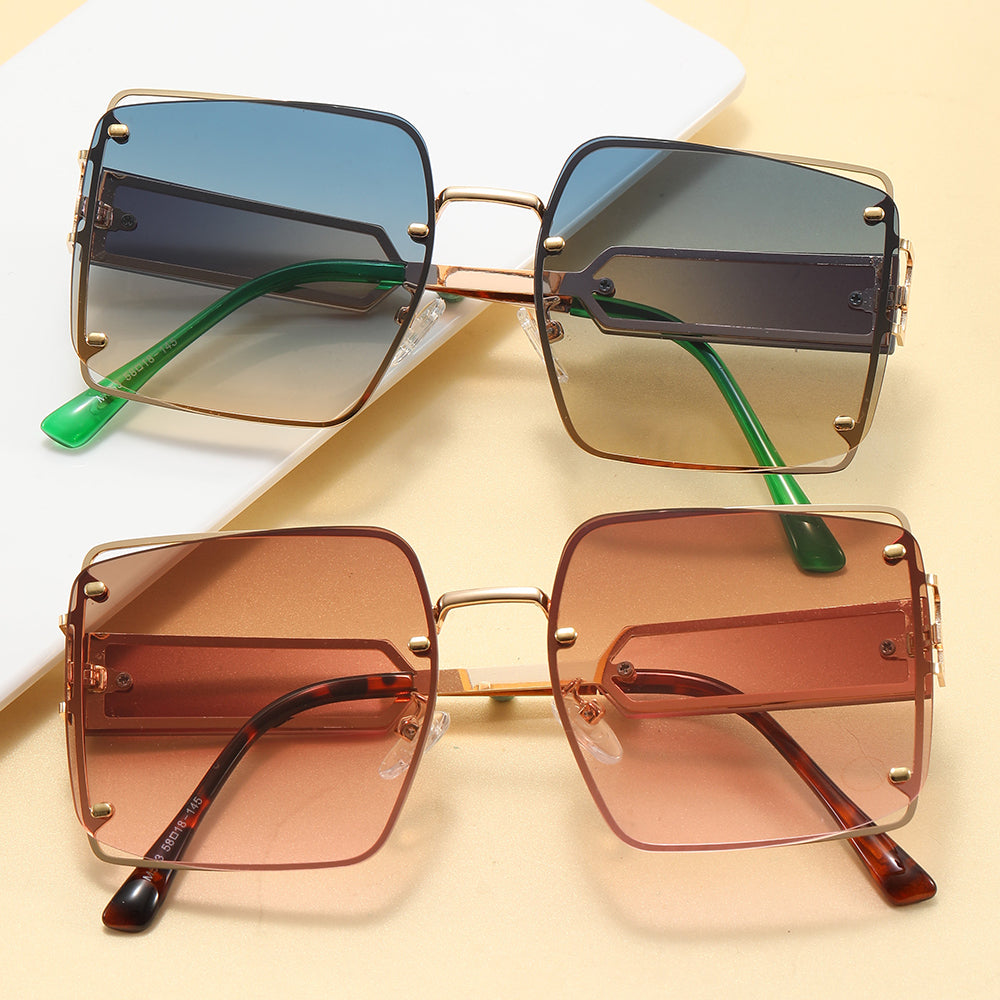 Square Metal Frame Sunglasses