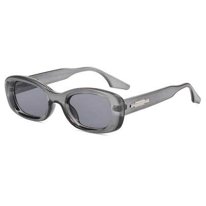 Retro Solid Plastic Small Rectangle Sunglasses