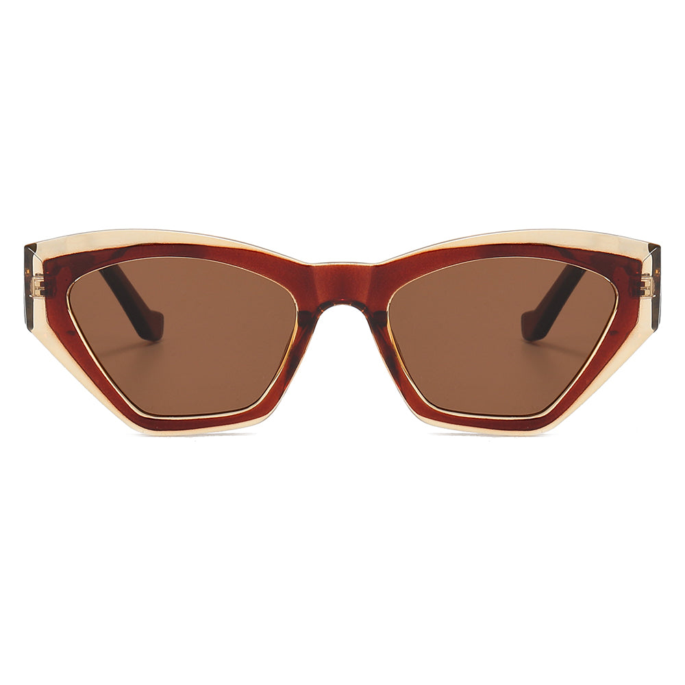 Cat Eye Women Small Polygon Sunglasses