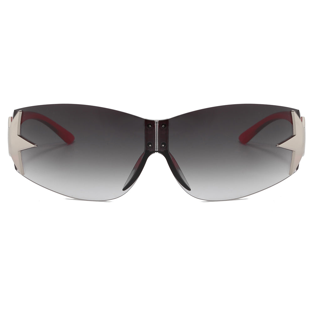 Rimless Shield Y2K Star Sunglasses