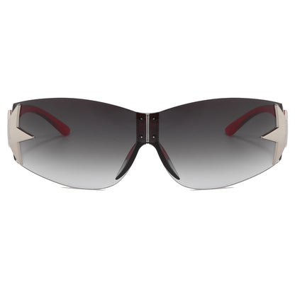 Rimless Shield Y2K Star Sunglasses