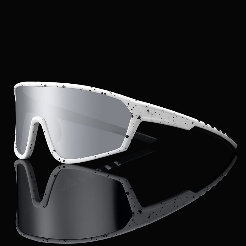 Men Flat Top Sports Outdoor Cycling Shield Goggle Mirror Sunglasses