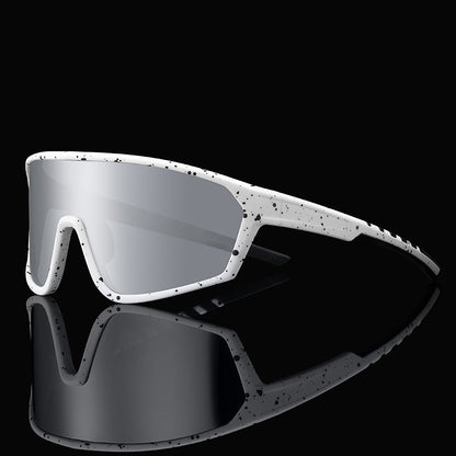 Men Flat Top Sports Outdoor Cycling Shield Goggle Mirror Sunglasses