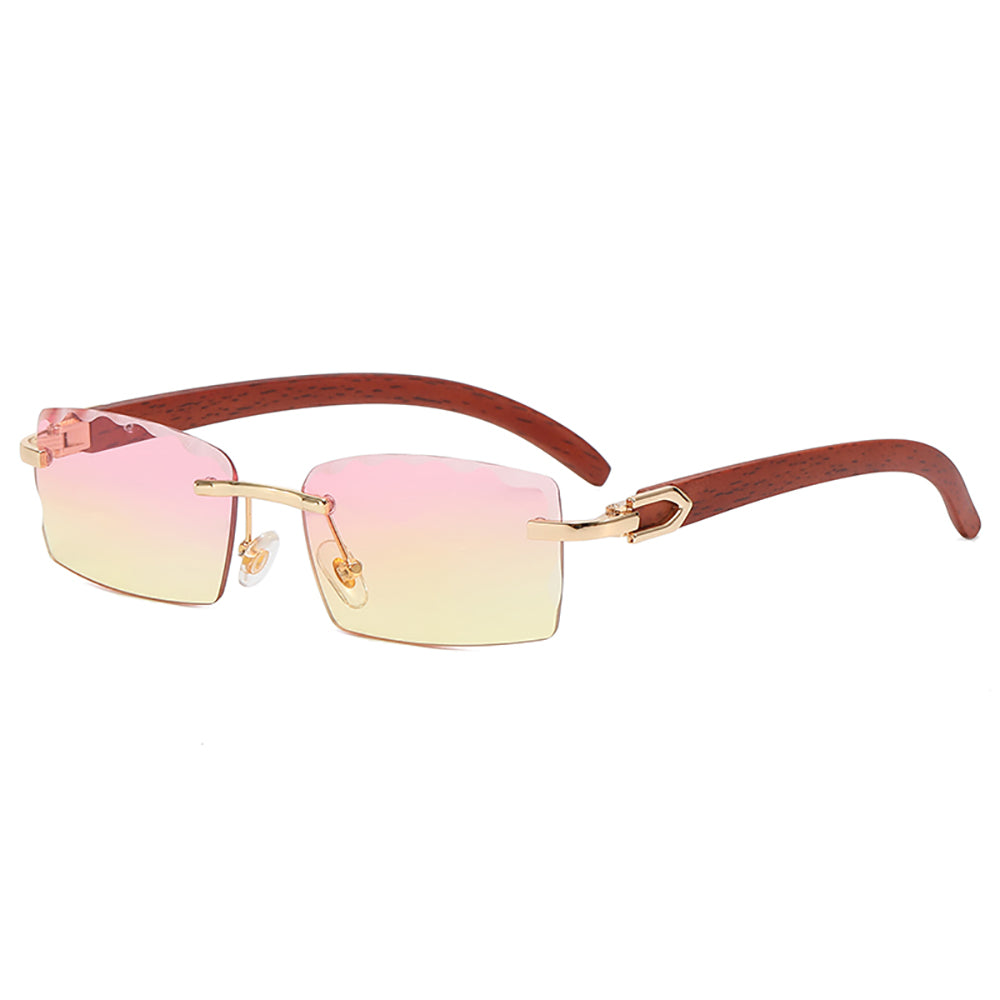 Retro Small Rectangle Rimless Sunglasses