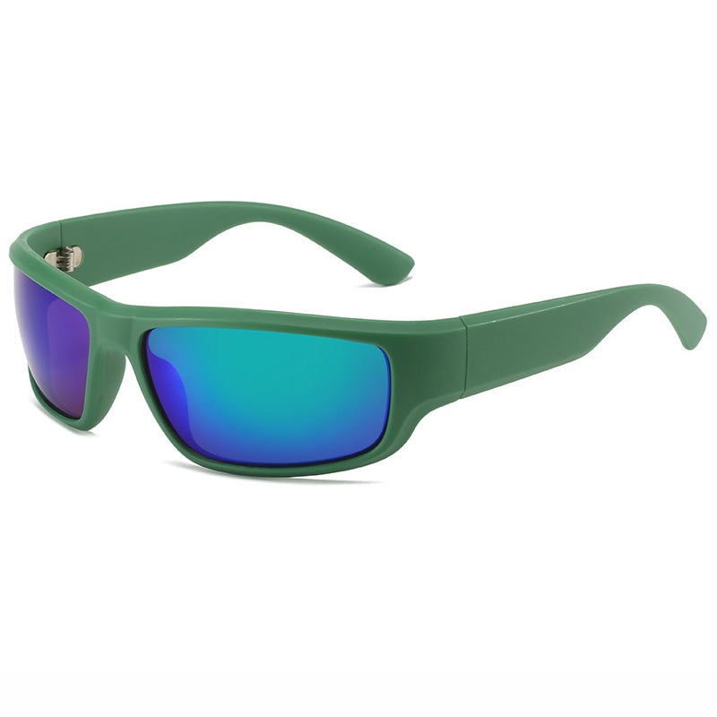 Flat Top Square Sporty Wrap Around Sunglasses