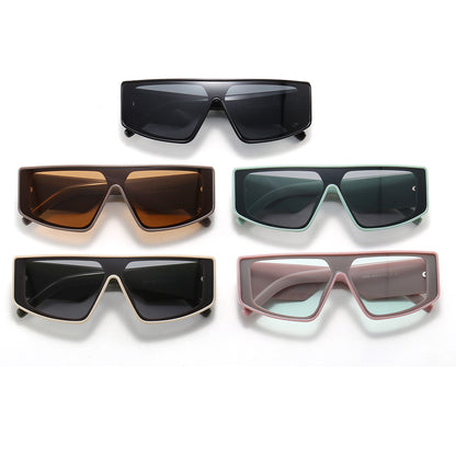 Flat Top Chic Chunky Rectangle Shades Sunglasses