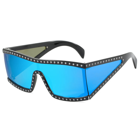 Oversize One Piece Lens Square UV400 Shades Sunglasses