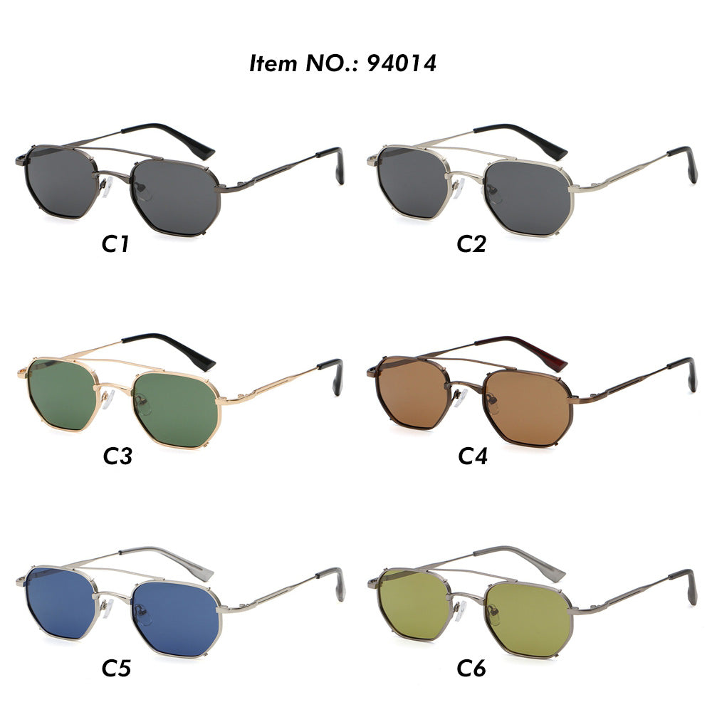 Flat Top Metal Frame UV400 Gradient Shades Sunglasses