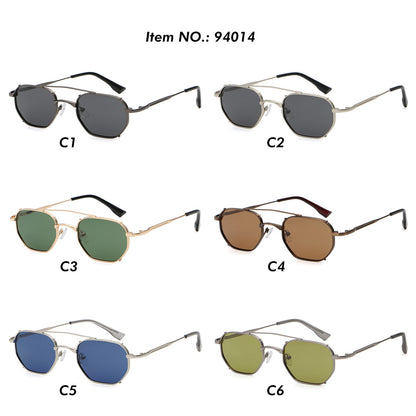 Flat Top Metal Frame UV400 Gradient Shades Sunglasses
