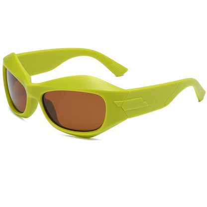 Polarized Oversize Chunky Irregular Wrap Around Fashion Y2K Sunglasses