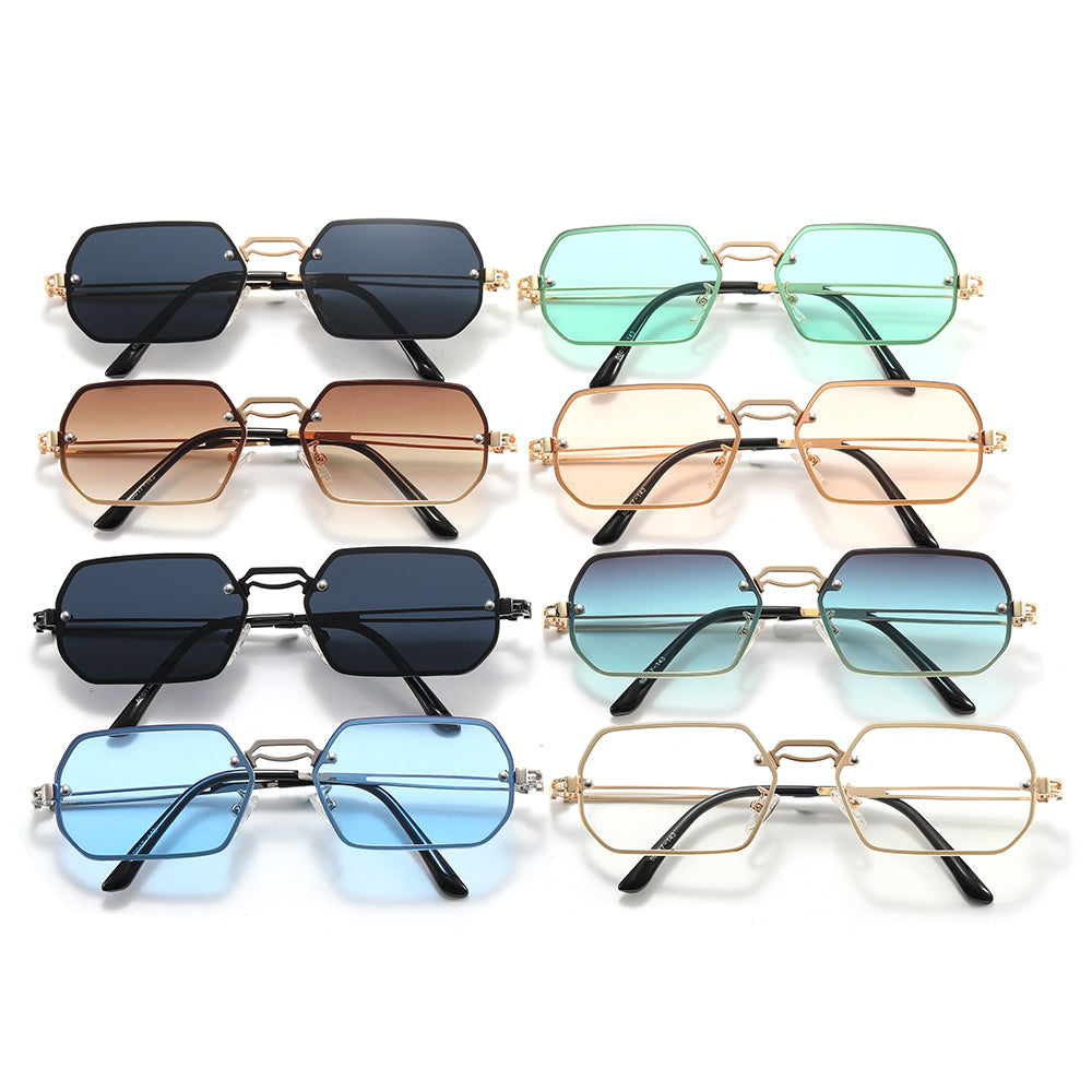 Polygon Metal Frame Sunglasses