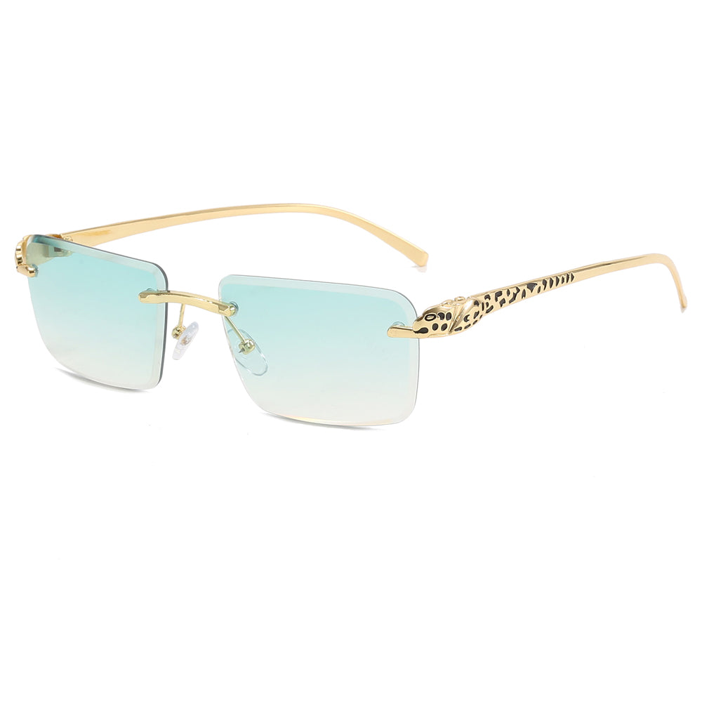 Panther Rectangle Tint Rimless Sunglasses