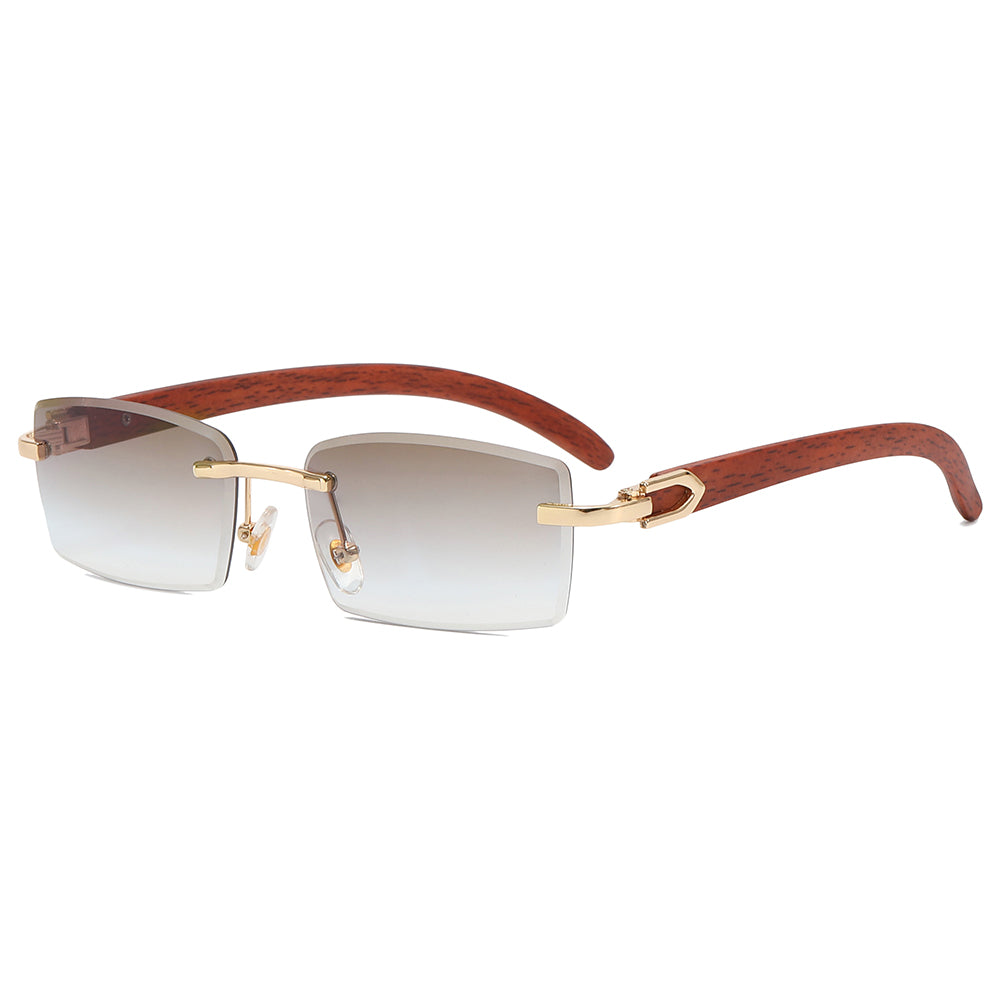 Retro Small Rimless Rectangular Sunglasses