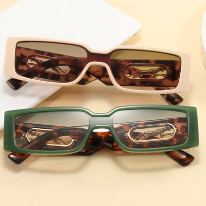 Retro Flat Top Rectangle Sunglasses