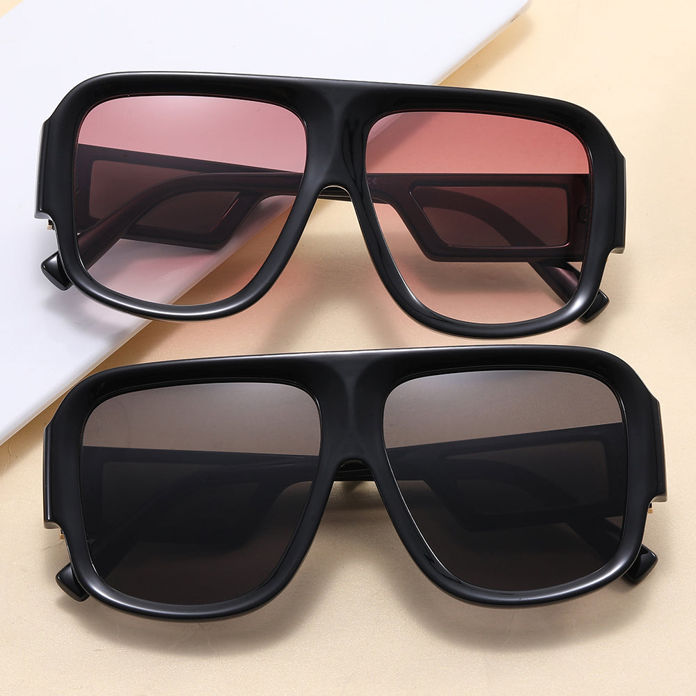 Large Shield Flat Top Oversized Shades Sunglasses