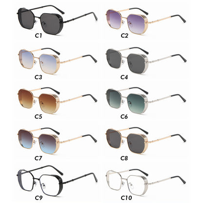 Steampunk Gradient Square Metal Shades Sunglasses