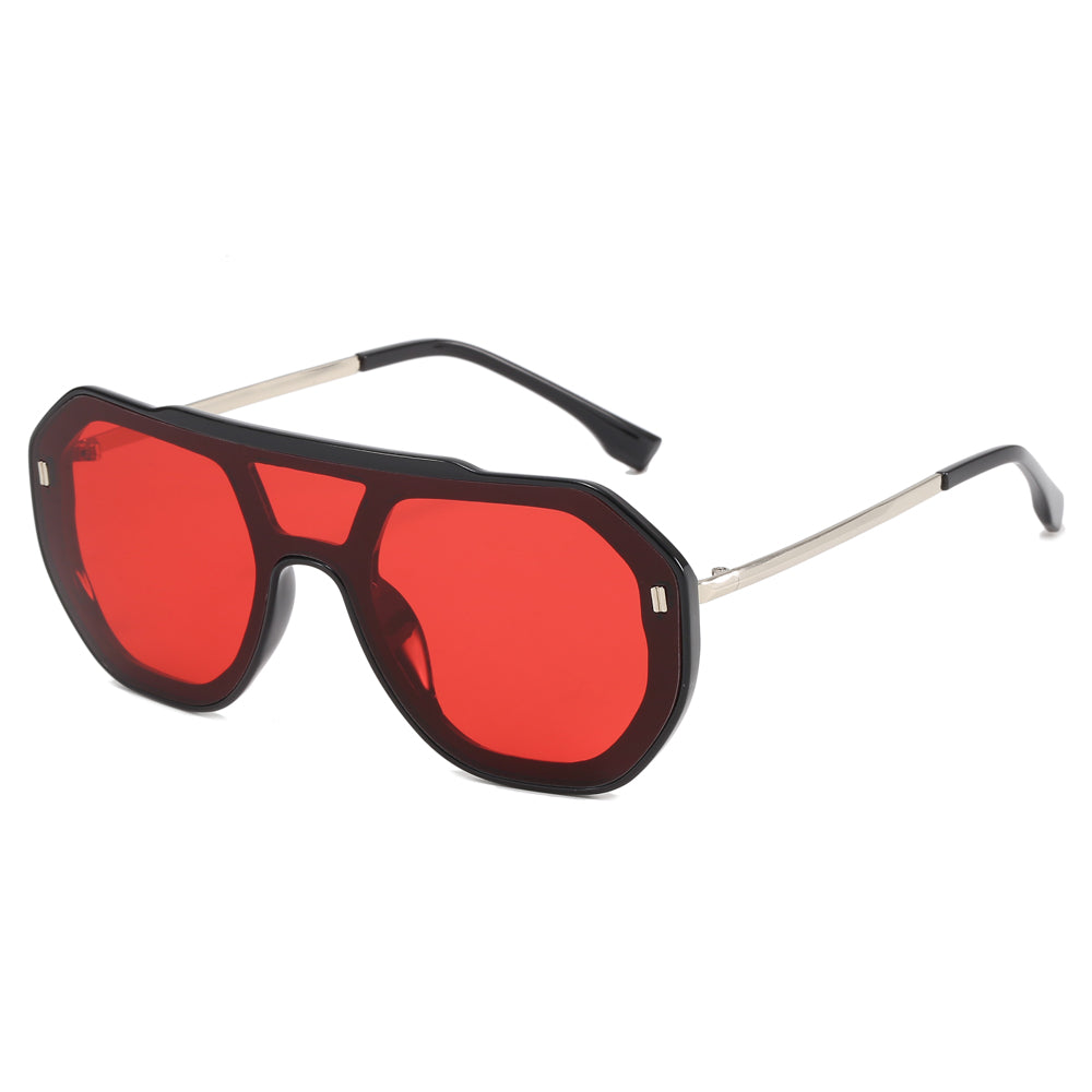 Oversized Big Frame Round One-Piece Outdoor Shades Sunglasses