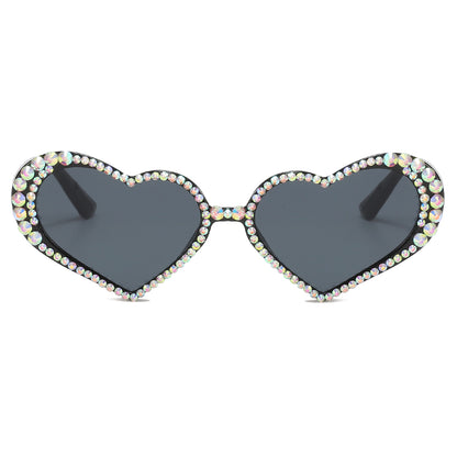 Rhinestone Lovely Cute Heart Shaped Sunglasses