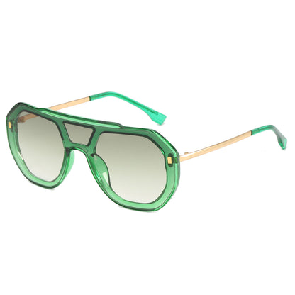 Oversized Big Frame Round One-Piece Outdoor Shades Sunglasses