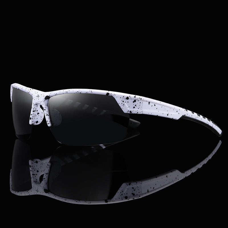 Men Rectangular Half Frame Polarized Sports Driving Sunglasses