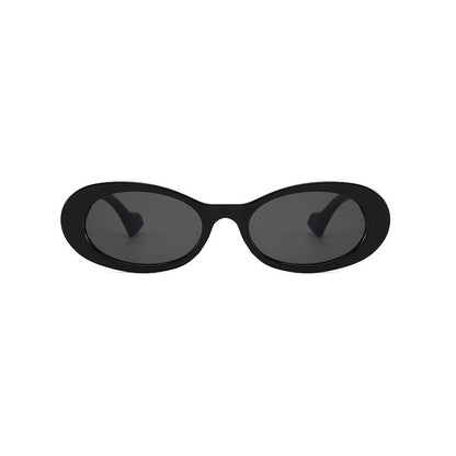 Retro Small Oval Thick Rimmed Sunglasses