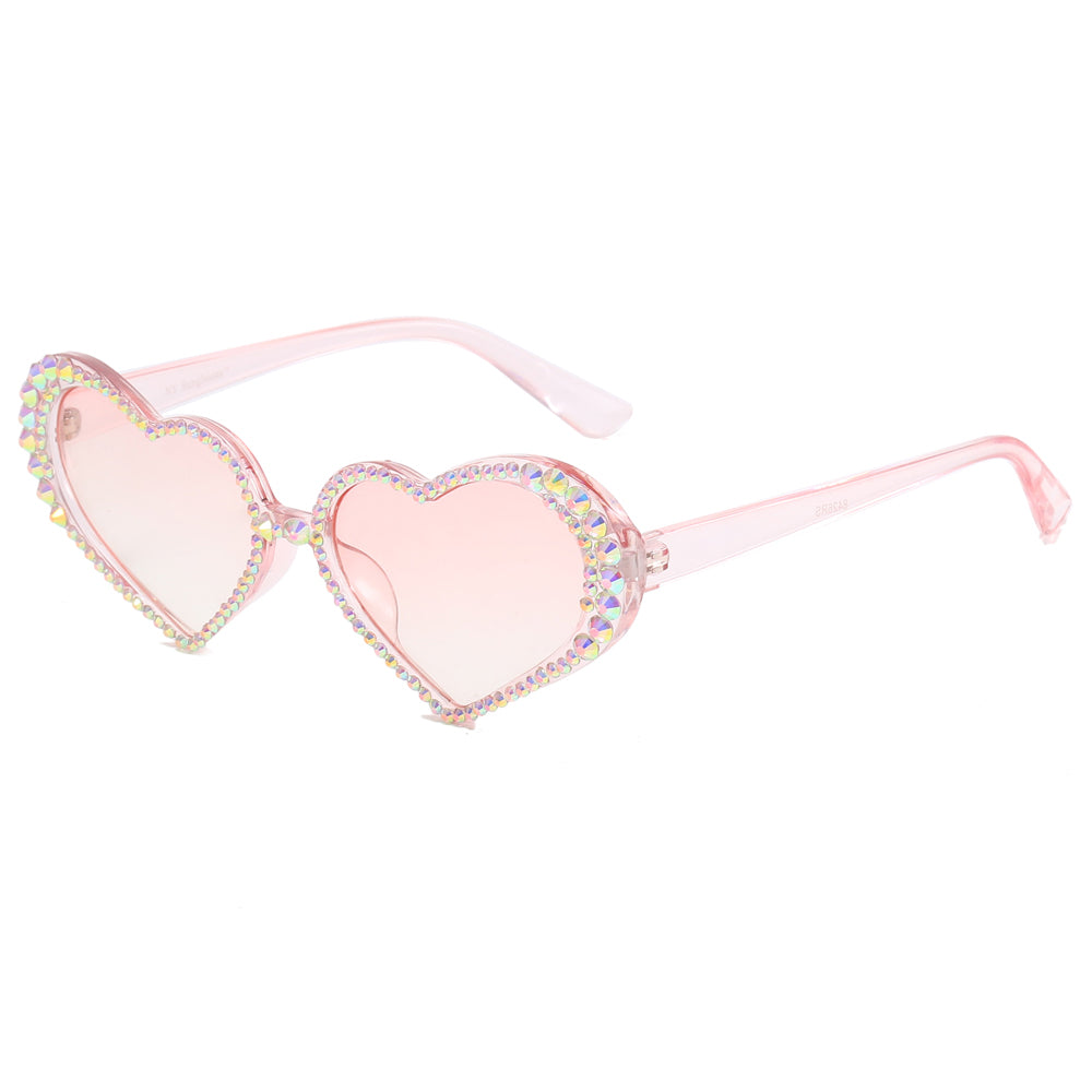 Rhinestone Lovely Cute Heart Shaped Sunglasses