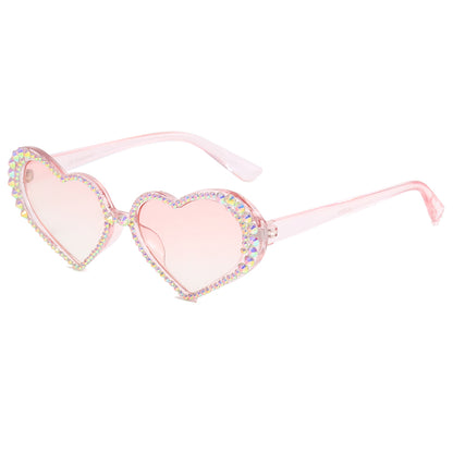 Rhinestone Lovely Cute Heart Shaped Sunglasses
